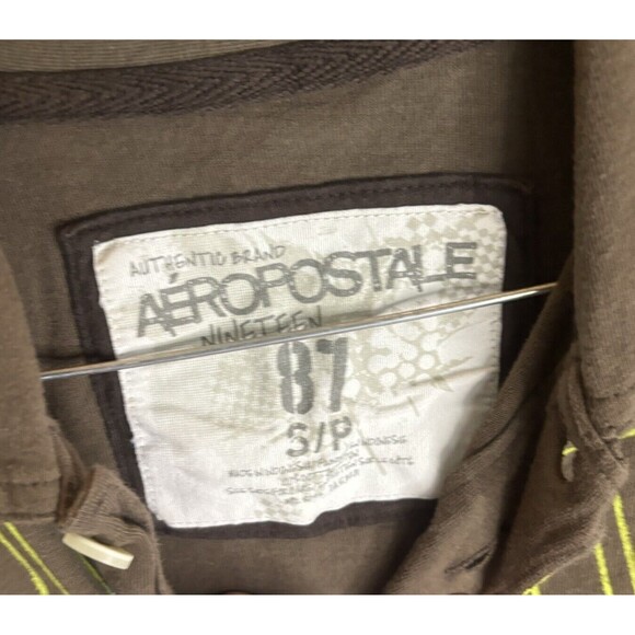 Aeropostale Brown And Green Polo Short Men’s Size Small 100% Cotton - Picture 2 of 5